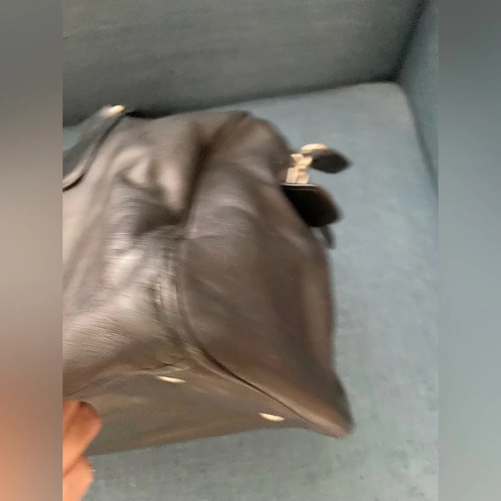 Coach Black Leather Handbag Satchel Silver Hardware - Picture 6 of 16